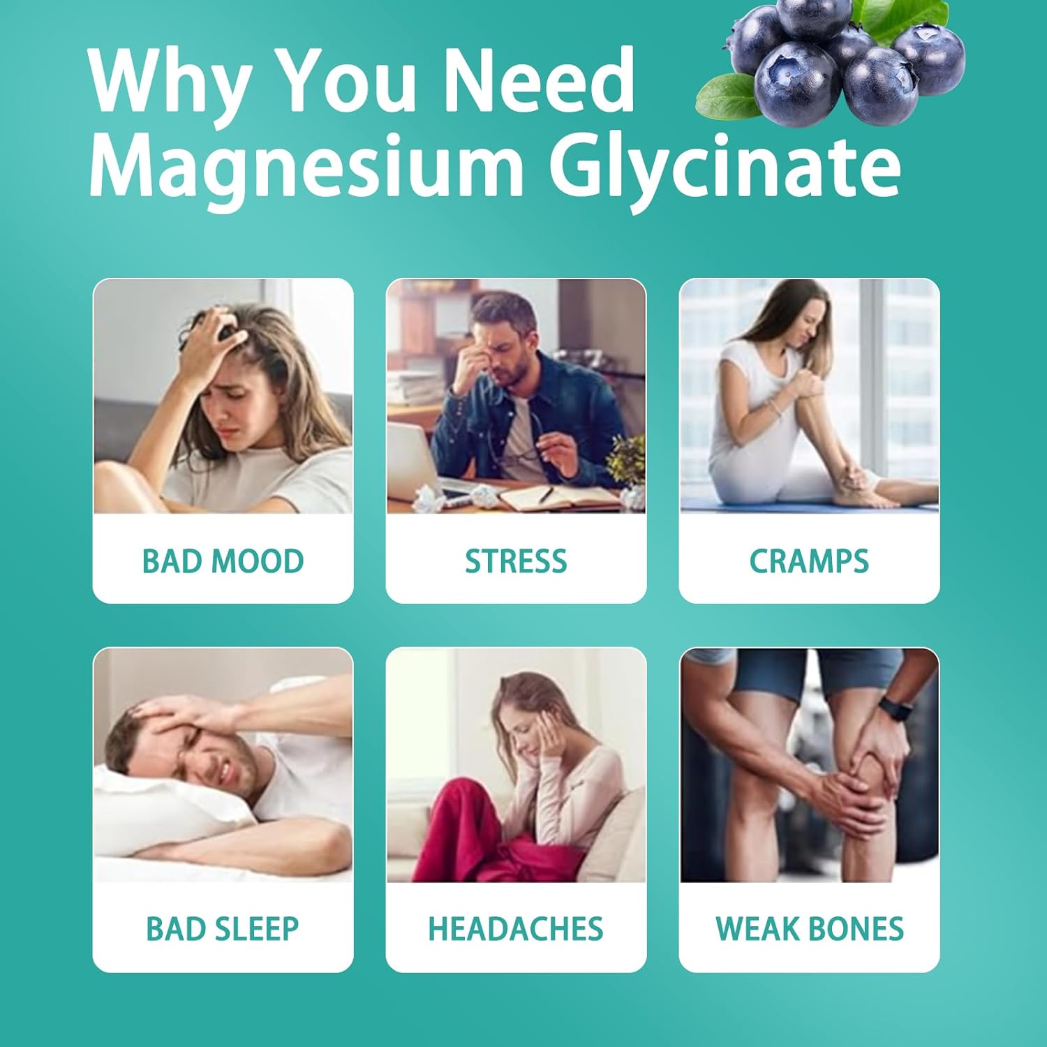 Magnesium Glycinate Gummies 500mg - Sugar Free Chelated Magnesium Potassium Supplement with Vitamin D, B6, CoQ10 for Relaxation, Calm Mood & Sleep Support